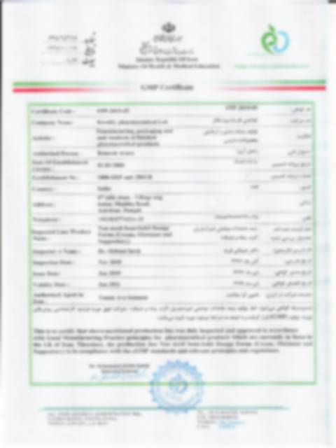 CREAM OINTMENT SUPPOSITORY GMP - IRAN